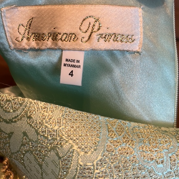 American Princess Icy Silver & Blue Dress sz 4 - Picture 7 of 9